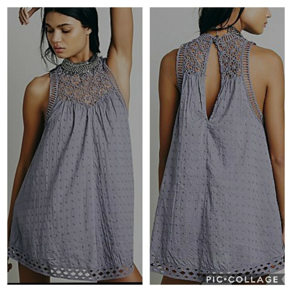 Free People Dresses & Skirts - Free People swiss dot crochet lace high ne…